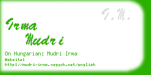 irma mudri business card